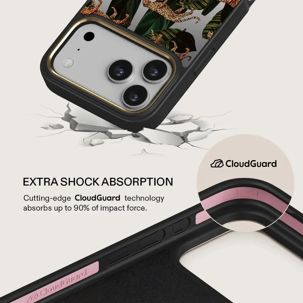 Burga | iPhone 17 pro elite mirror (MagSafe) ‘Morning commute’ Phone Case - Gold